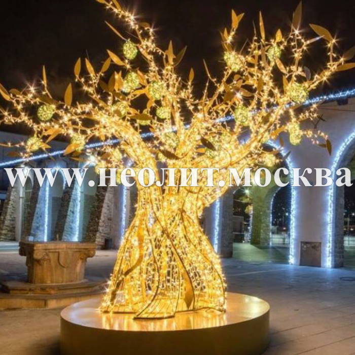 золотая яблоня из композита, золотая яблоня, светящееся дерево, световое дерево, светодиодое дерево, купить светодиодное дерево, светящееся дерево фото, светодиодное дерево цена, светящееся дерево 3d, новогоднее дерево