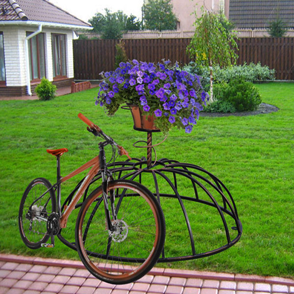 велосипедная парковка, велосипедная стоянка, уличная велопарковка, велопарковка из нержавейки, велопарковка с цветочницей