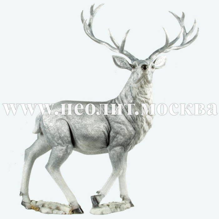 новинка 2021, фигура олень серебрянный, интерьерная фигура олень, декоративная фигура олень, садовая фигура олень, купить фигуру оленя, фигура олень фото, фигура олень цена, олень серебрянный
