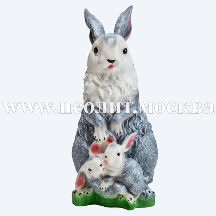 новинка 2021, фигура зайчиха с зайчатами, фигура для дачи заяц, декоративная фигура заяц, садовая фигура заяц, купить фигуру зайца, фигура заяц фото, фигура заяц цена, садовая фигура