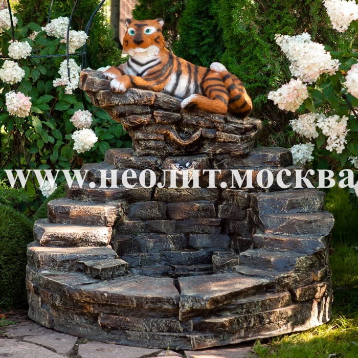 новинка 2021, фонтан тигр, фигура тигр, садовая фигура тигр, декоративная фигура тигр, купить фигуру тигра, фигура тигр фото, фигура тигр цена