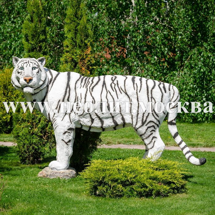 большой белый тигр, фигура амурский тигр, фигура тигр стоит, большая фигура тигр, садовая фигура тигр, декоративная фигура тигр, купить фигуру тигра, фигура тигр фото, фигура тигр цена