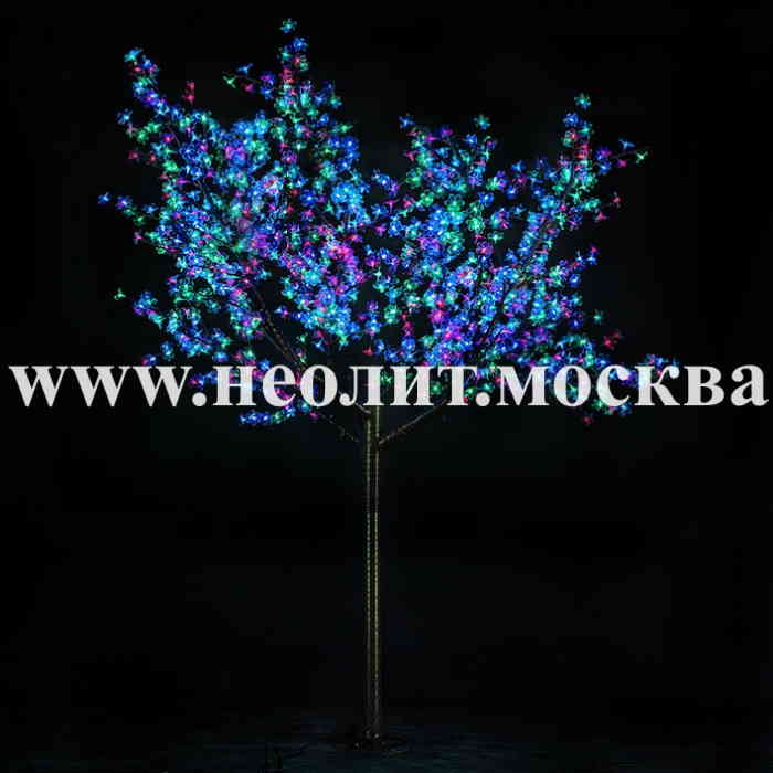 сакура светящаяся RGB, светящаяся сакура 250 см, световое дерево сакура, светодиодное дерево сакура, купить светодиодную сакуру, светящееся дерево сакура цена, светодиодное дерево сакура фото, световые деревья, светодиодные деревья